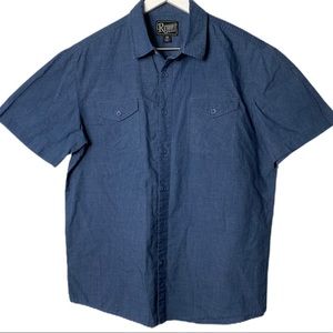 Retrofit Button down Colar T shirt Navy Blue